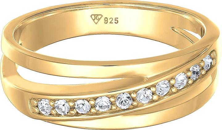 Image du produit Elli Bague Bague enroulée Cristaux 925 argent (54, Argent 925)
