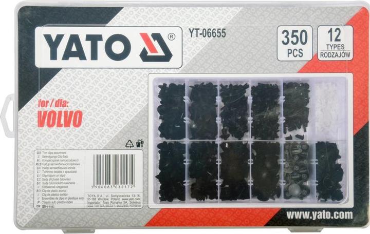 Produktbild Yato KFZ/Auto Befestigung Clips Sortiment Box 350tlg. VOLVO ( YT-06655)