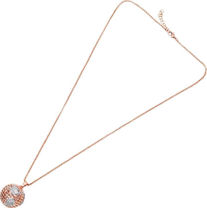 Ottaviani Rose gold bronze necklace with silver glitter