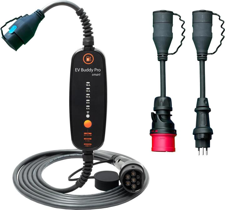 Actual product image Ev Buddy Pro Smart - 11kW Swiss Set Standard 10m (Type 2, 11 kW, 16 A, CEE16 red, Type 13)