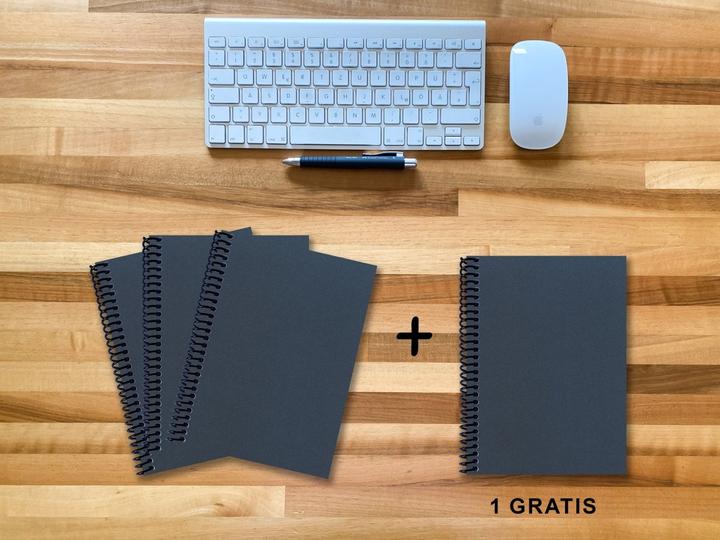 Produktbild A 5 Notizbuch - Set, 3+1 gratis, Luxury 80 Seiten BLAU NEW LAPISLAZULI GLITTER-OPTIK, liniert (A5)