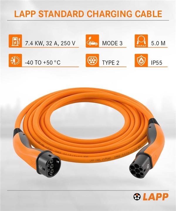Actual product image Lapp Mobility EV-TYPE2 (Type 2, 7.40 kW, 32 A, 5 m)