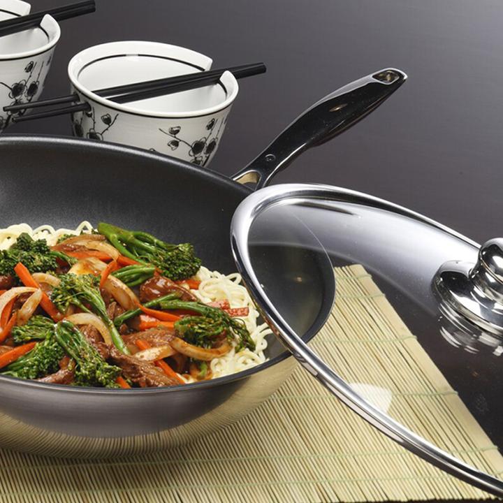 Image du produit Swiss Diamond Poêle à wok INOX gris acier (32 cm, Wok, Acier inoxydable, Fonte d'aluminium)