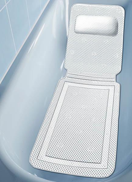 Actual product image Wenko Comfort bath mat with neck cushion! Soft bath mat XL (125 x 36 x 6 cm)