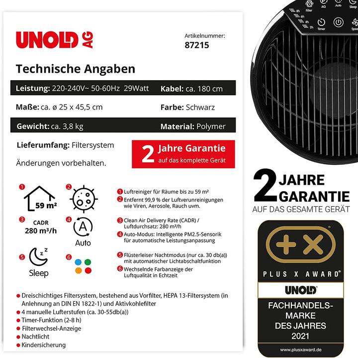 Actual product image Unold Air purifier Alpha (59 m²)