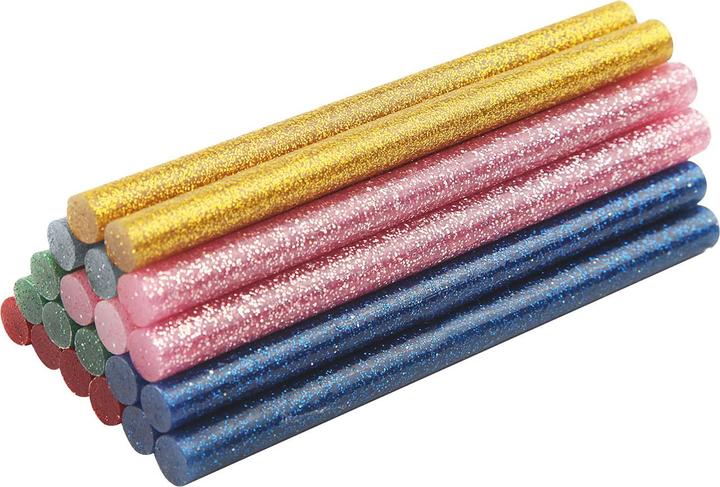 Image du produit Mannesmann Pistolet à colle avec 20 bâtons de paillettes multicolores