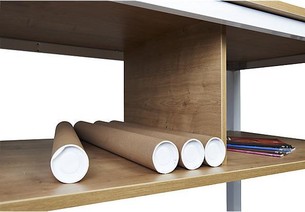 Actual product image Rocada E2008 multifunctional table, mobile, frame in white, worktop in grey. (160 x 100 x 80 cm)