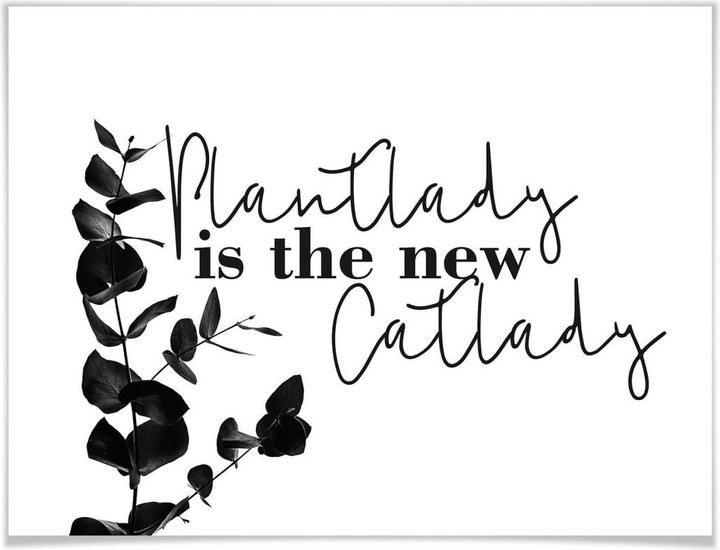 Produktbild Trenddeko Plantlady is the new catlady (60 x 50 cm)