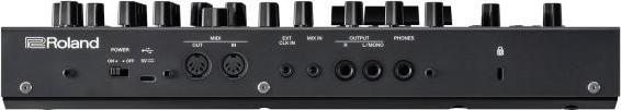 Actual product image Roland SH-4d desktop synthesiser with headphones