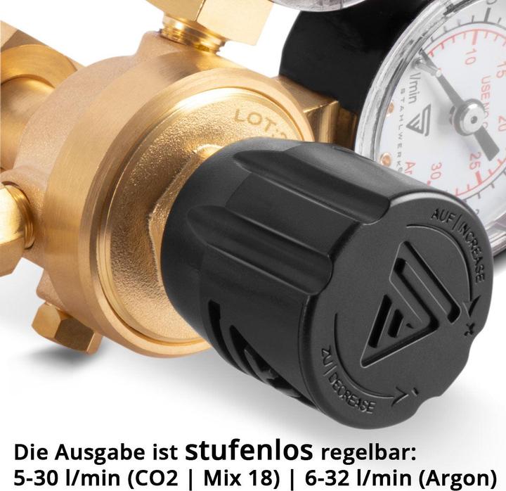 Produktbild Stahlwerk Mini Druckminderer Druckregler 200 Bar für Argon CO2 Mix