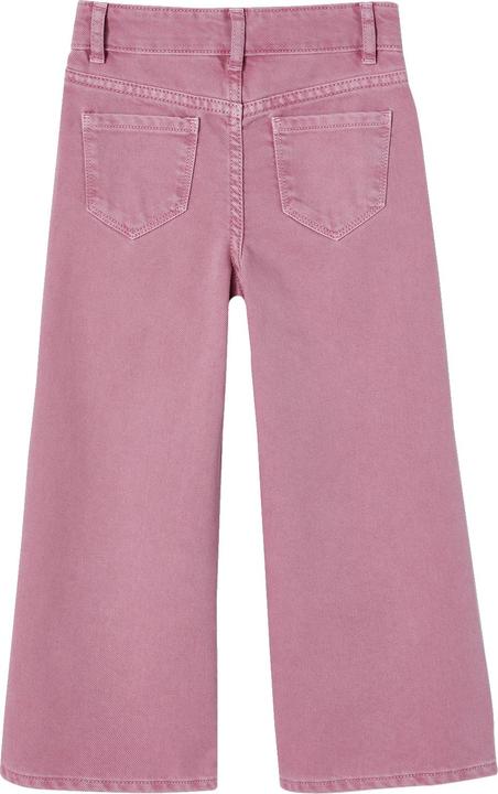 Actual product image Vertbaudet Wide girls' fabric trousers, adjustable waistband (86)