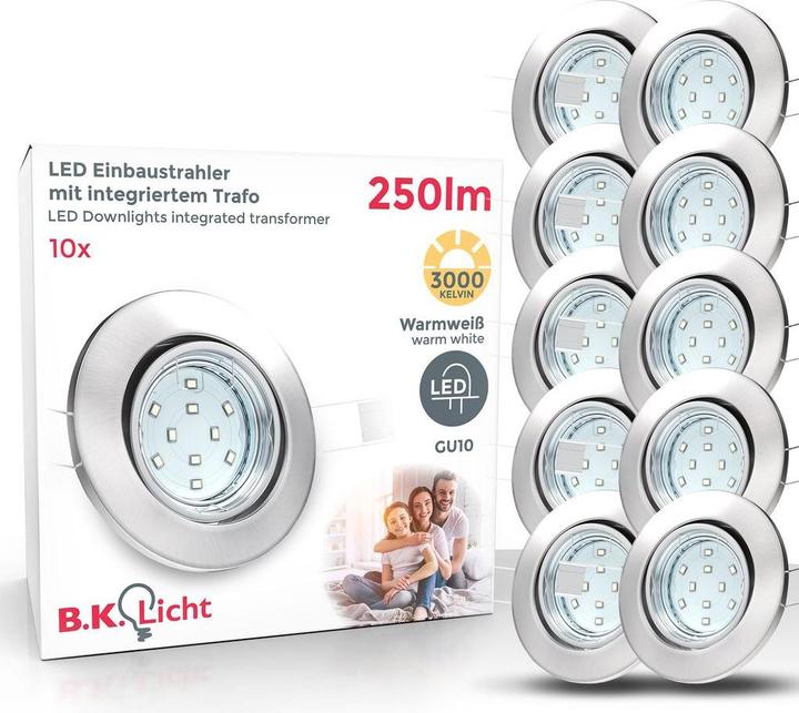 Produktbild B.K.Licht 6er Set Einbaustrahler (250 lm, GU10)