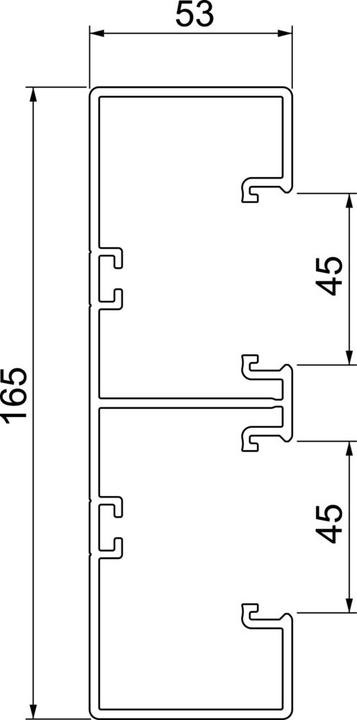 Produktbild OBO Bettermann OBO GK-53165RW GerÃ¤teeinbaukanal Rapid 45-2 2-zÃ¼gig reinweiÃ (200 cm)