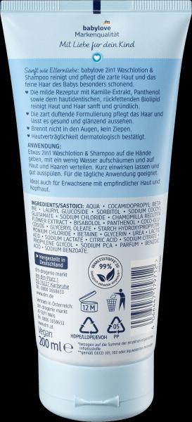 Immagine prodotto dm babylove Lozione lavante e shampoo 2in1 sensibile