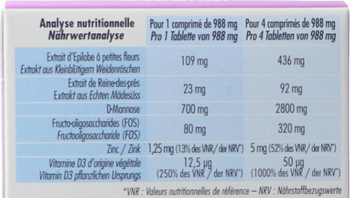Nährwerte und Zutaten Pharmalp INUROLA Tablette (20 Stück, Tabletten, 35 g)