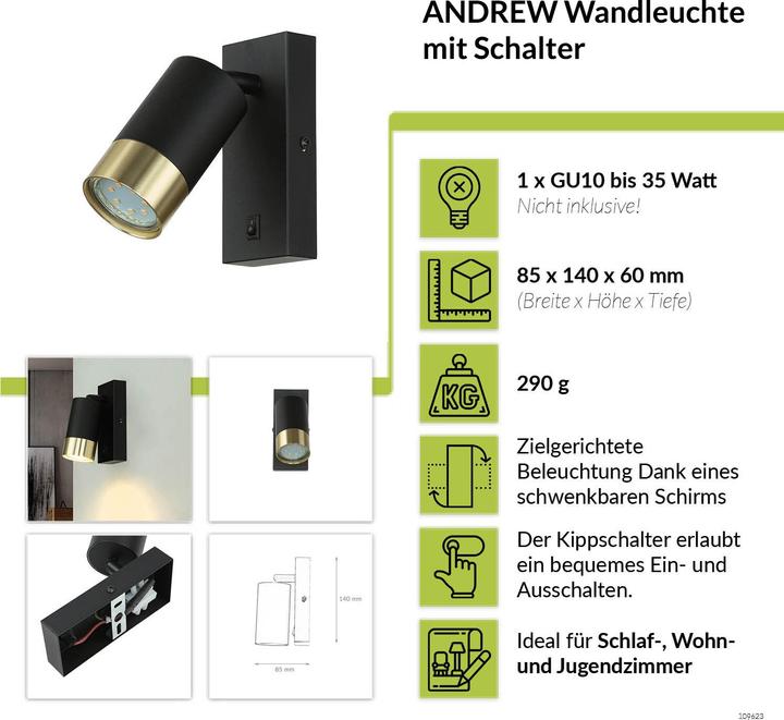 Produktbild Licht-Erlebnisse Spot Strahler Andrew (GU10)