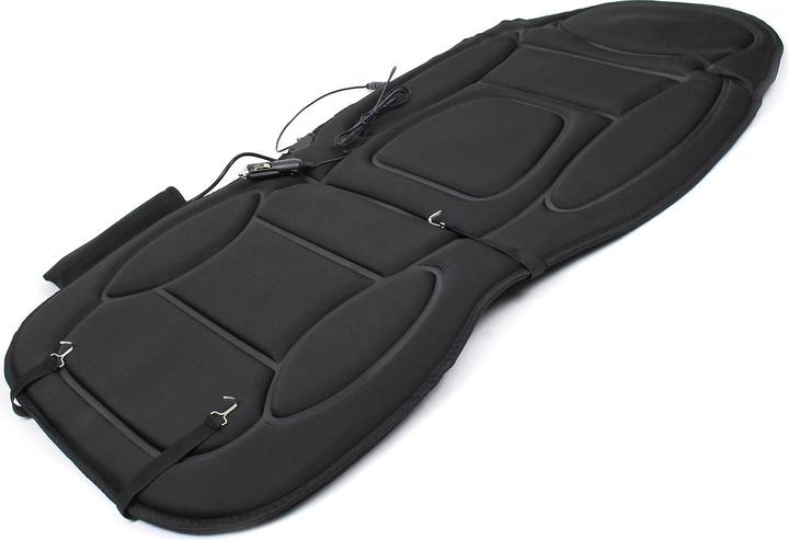 Actual product image Wiltec Full Body Massage Cushion with Heat and 5 Vibration Motors for Muscle Relief, 105x50cm, black, 12V (Garden machinery attachment)