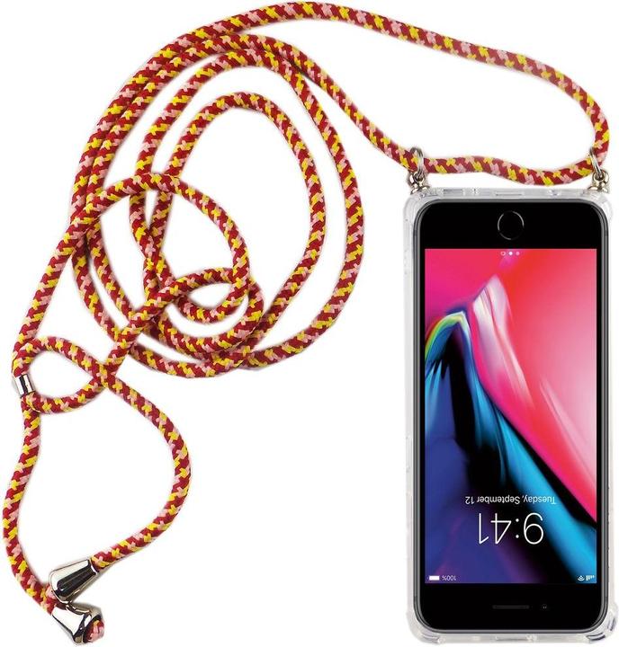 Actual product image König Design Apple iPhone 7 / 8 Mobile Phone Chain Case with Strap Case to hang around with Cord Red