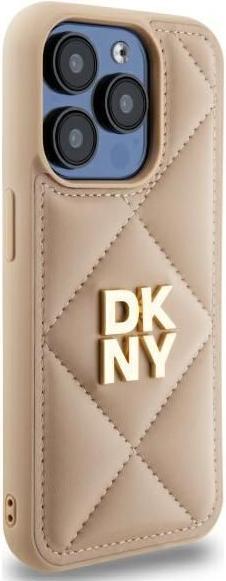 Produktbild DKNY DKHCP15LPQDSLE iPhone 15 Pro 6.1" beżowy/beige Quilted Stack Logo (Apple iPhone 15 Pro)