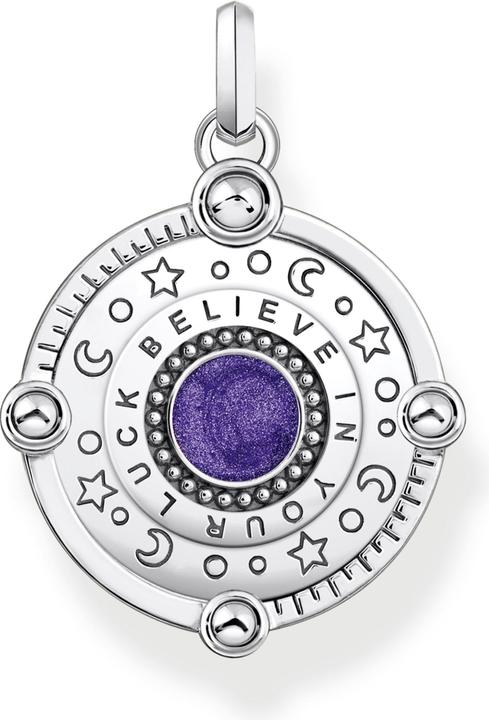 Produktbild Thomas Sabo Kettenanhänger Auge mit kosmischen Details und bunten Steinen Silber geschwärzt (Emaille, 925er Silber)