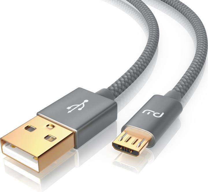 Immagine prodotto Primewire Cavo Micro USB - Cavo di ricarica rapida MicroUSB 2.4A, nylon, spina in metallo, cavo di ricarica (5 m, USB 2.0)