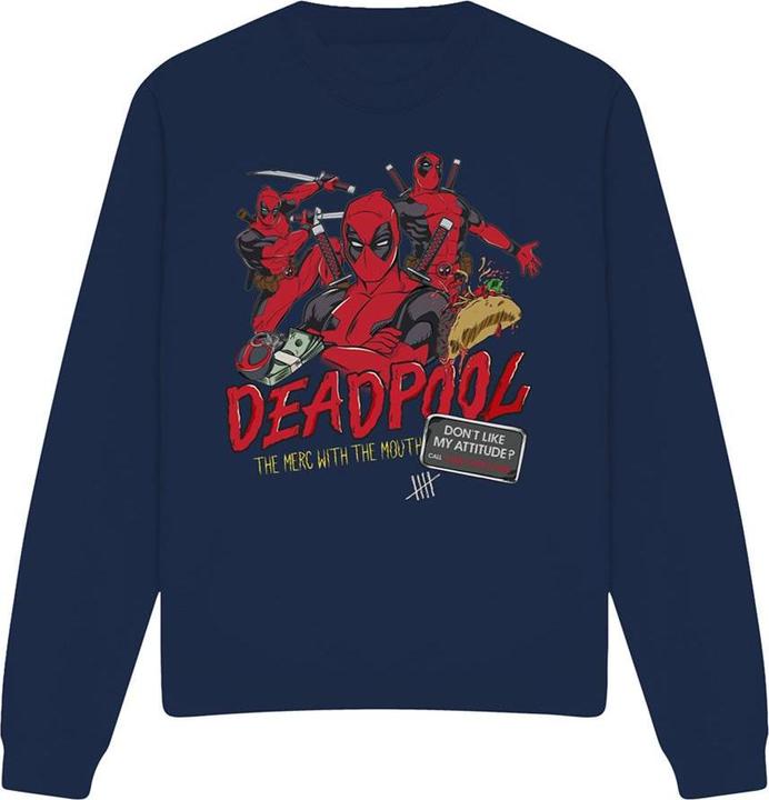 Actual product image Deadpool Unisex Adult Attitude Sweatshirt (M)