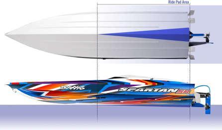 Actual product image Traxxas BOAT SPARTAN SR 1037mm 1:10 EP RTR RED TQi 2.4GHz WITHOUT charger and WITHOUT battery