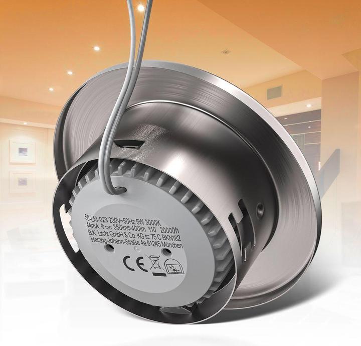 Immagine prodotto B.K.Licht Set di luci da incasso a LED, nichel opaco, modulo 10xLED (400 lm)