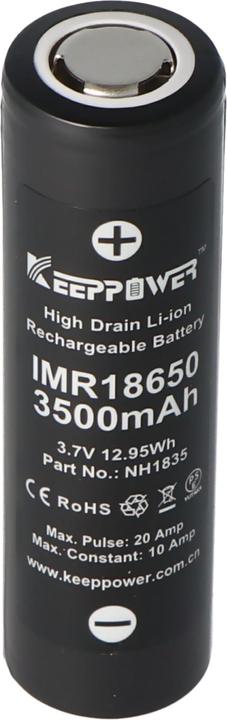 Immagine prodotto Keeppower Batteria IMR18650 - (Flat Top) (1 pz., 18650, 3500 mAh)