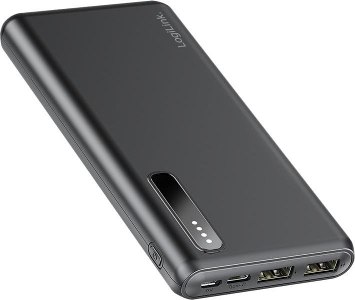 Image du produit LogiLink Powerbank PA0311 noir, 8000 mAh, 2x USB-A, câble 2 en 1 (8000 mAh, 12 W)