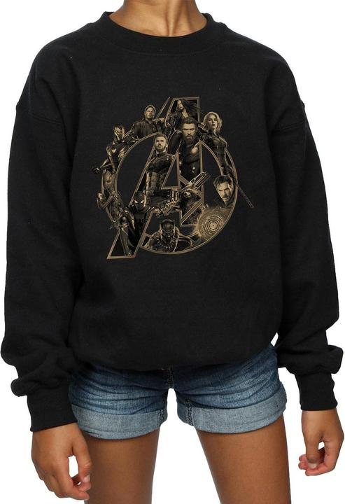 Actual product image Girls Avengers Infinity War Logo Sweatshirt (140, 146)