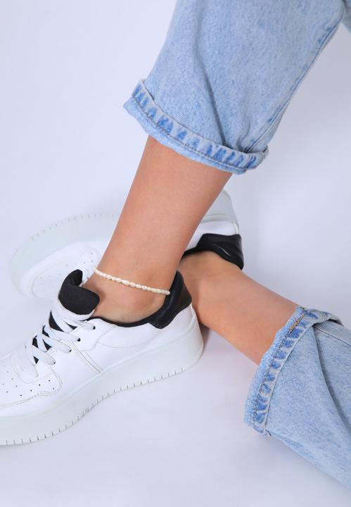 Actual product image Elli PREMIUM Foot Jewellery Freshwater Pearls Classic 925 Silver (Freshwater cultured pearls, Plastic, 925 Sterling silver gold-plated, No stone, 22 cm)