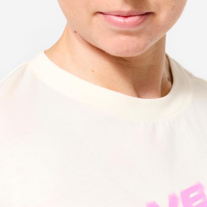 Actual product image Domyos Women's Loose Fit Weight Training Crop Top - White (M)