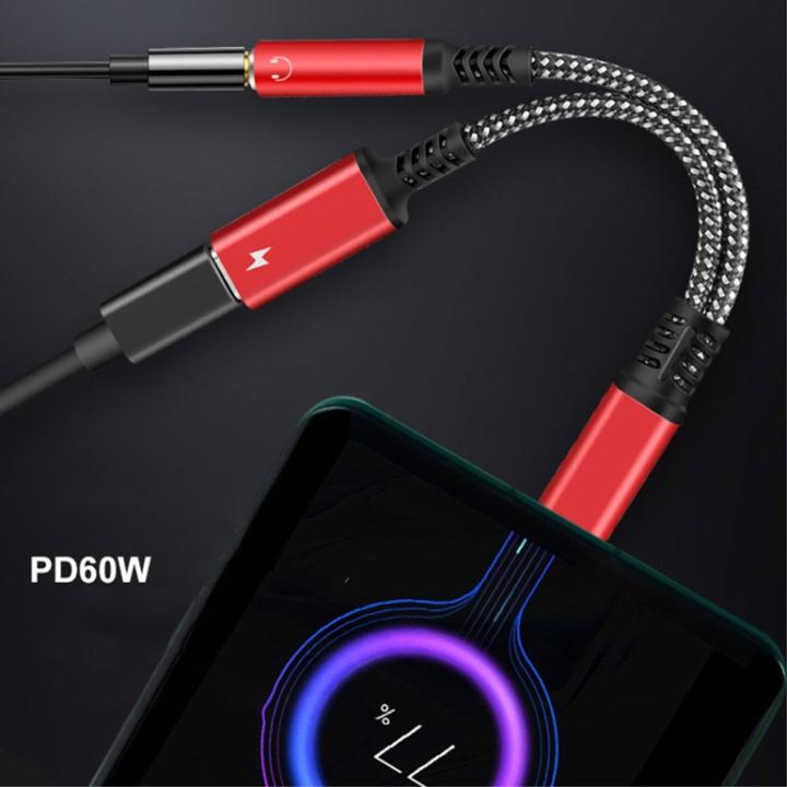 Image du produit Apfelkiste USB C auf 3.5mm Kopfhöreranschluss und USB C Port Nylon Kabel mit Power Delivery (60W) (USB Type C, USB Type C, Jack 3.5mm)