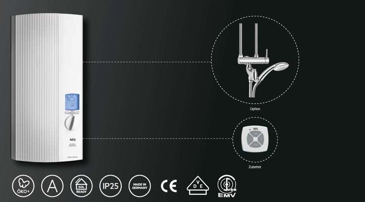 Immagine prodotto AEG Haustechnik DDLE ÖKO TD 18/21/24 kW Scaldabagno istantaneo completamente elettronico, LCD, funzione ECO, doccia