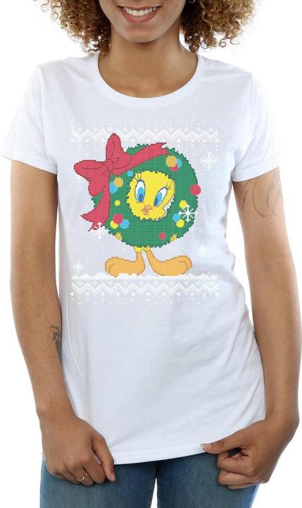 Produktbild Looney Tunes Tweety Pie Christmas Fair Isle TShirt (XXL)