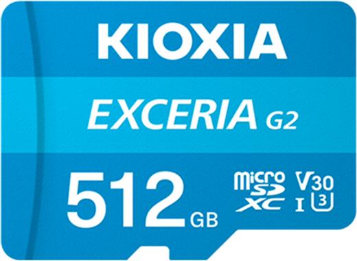 Kioxia MICRO SD 512GB EXCERIA G2 W/ADAPTOR (512 GB, microSDHC, U3, UHS-III)