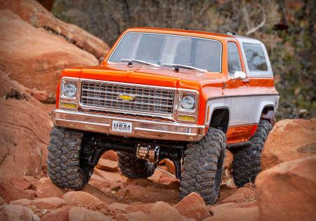 Actual product image Traxxas TRX-4 79 Chevy Blazer orange/white 1/10 Crawler RTR Brushed, Clipless, without battery and charger (RTR Ready-to-Run)