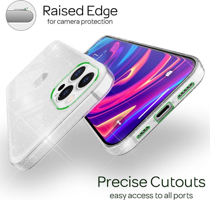 Produktbild Nalia Klare Glitzer Silikon Handyhülle (Apple iPhone 13 Pro Max)
