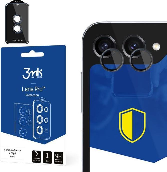 Immagine prodotto 3MK Vetro temperato per la protezione della lente della fotocamera Pro Black per Samsung Galaxy Z Flip 6 (1 Pezzo/i, Samsung Galaxy Z Flip6)