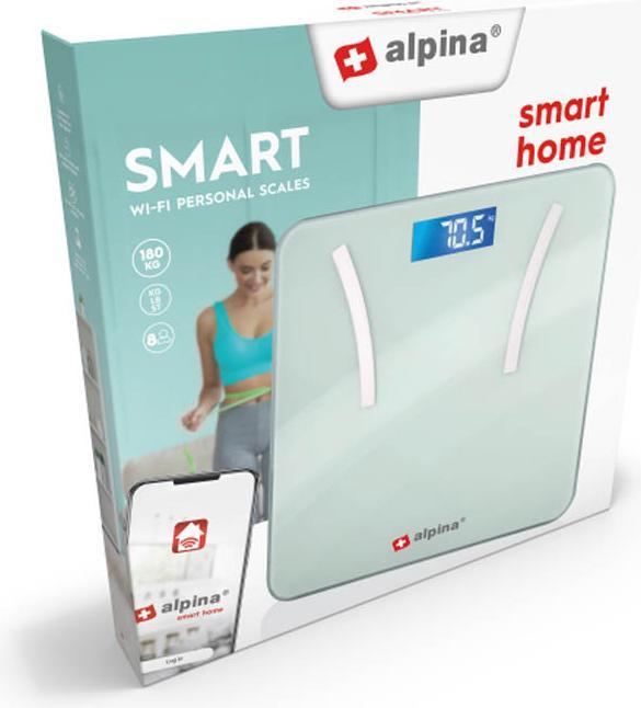 Immagine prodotto Alpina Garden Bilancia Alpina Alpino - Bilancia da bagno avanzata con programma di monitoraggio da 180 kg (180 kg)