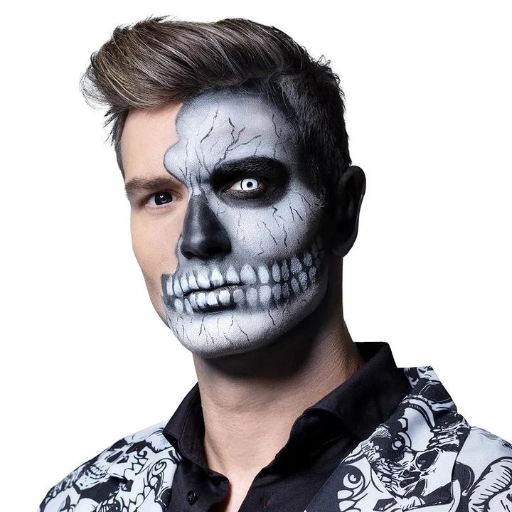 Actual product image Boland 3 Monats Kontaktlinsen Duo Linsen Skullface 2 Farbig 2 Stück (Multicoloured)