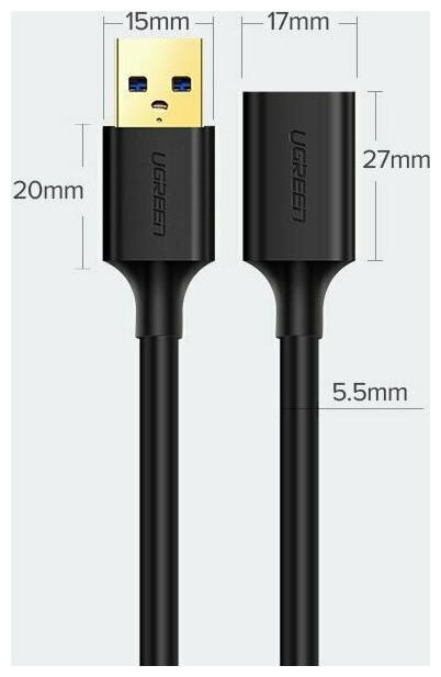 Actual product image Ugreen USB A — USB A (2 m, USB 3.0)