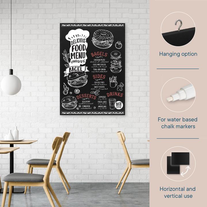 Produktbild Europel Kreidetafel ohne Rahmen, 500 x 1.000 mm, schwarz