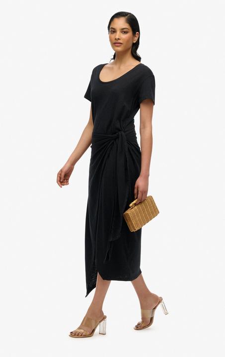 Produktbild Superdry SLUB MIDI WRAP DRESS Dames Jurk (16)