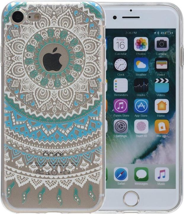 Actual product image König Design Henna Cover for Mobile Apple iPhone 7 Case Cover Silicone Bumper Sun Blue (Apple iPhone SE (2nd Gen), Apple iPhone 7)