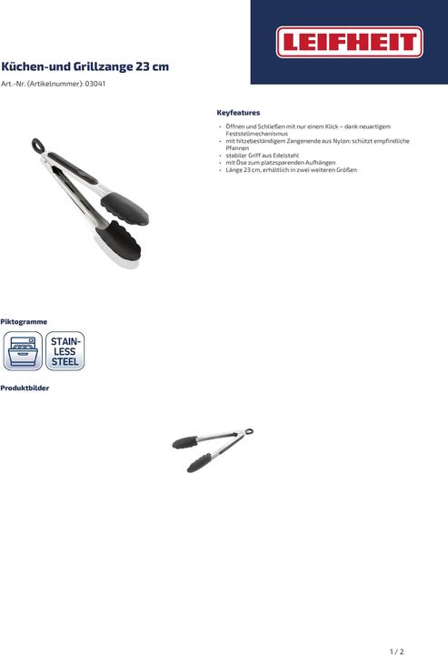 Produktbild Leifheit Küchen- und Grillzange