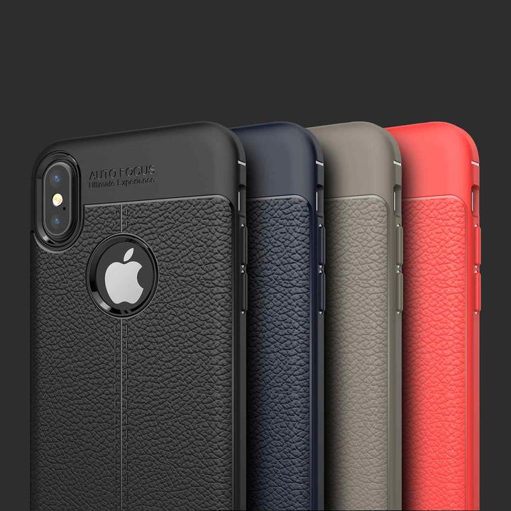Actual product image Cadorabo TPU Cover Faux Leather Structure (Apple iPhone X)