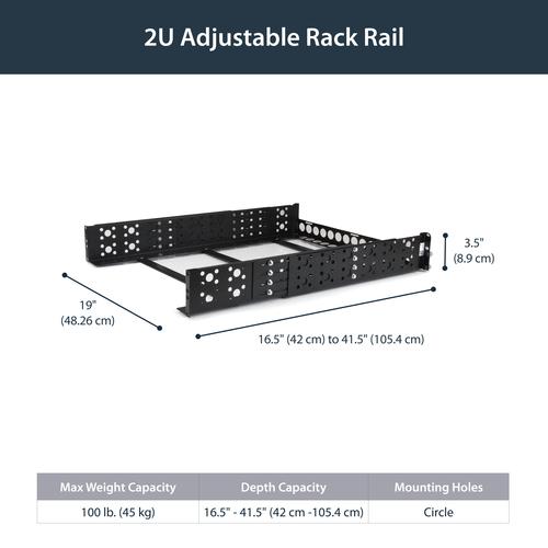 Immagine prodotto StarTech .com 2U regolabile in profondità 48.30cm (19") di rotaie per server
