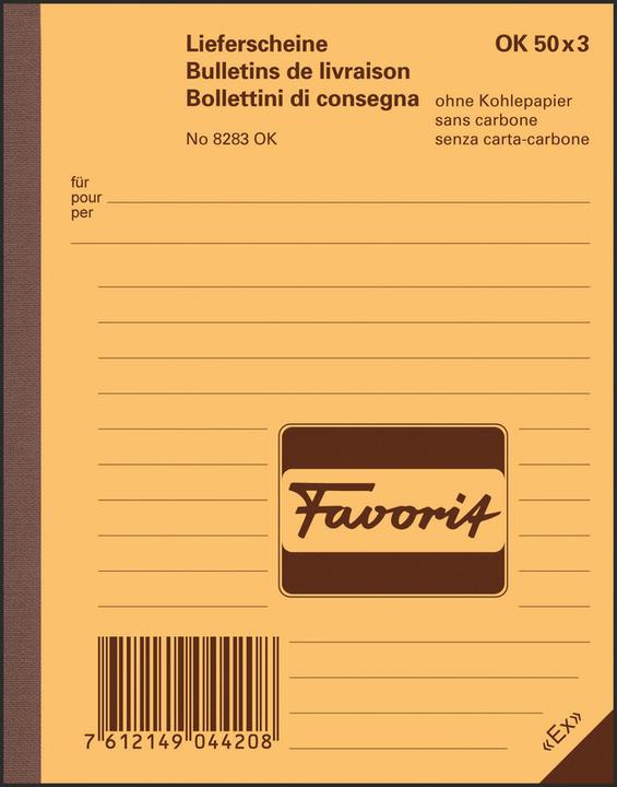 Immagine prodotto Favorit Libro di consegna della copia carbone con carta autocopiante (150 x)